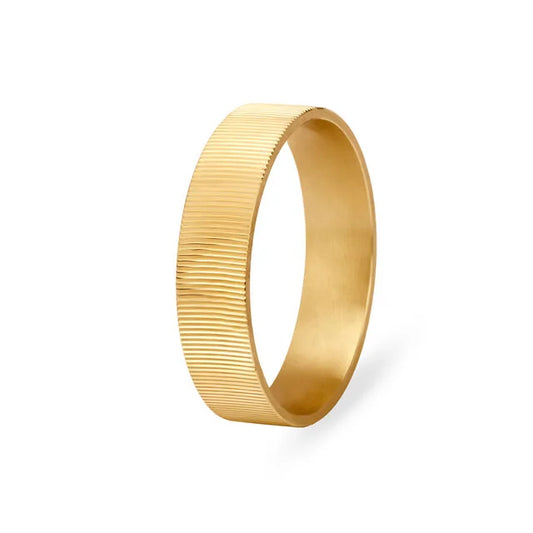 Exquisite Multifinish Gold Finger Ring for Men