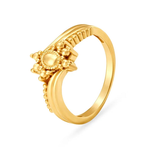 Alluring 22 Karat Gold Beaded Finger Ring