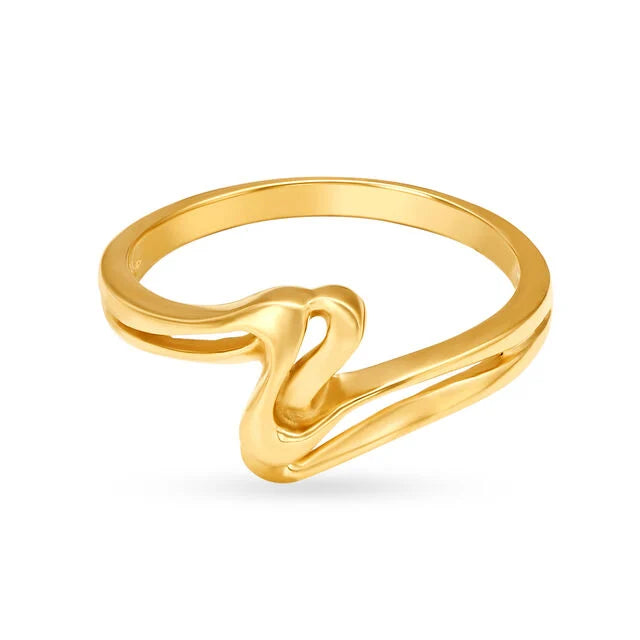 Sublime Brushstroke Pattern Gold Ring