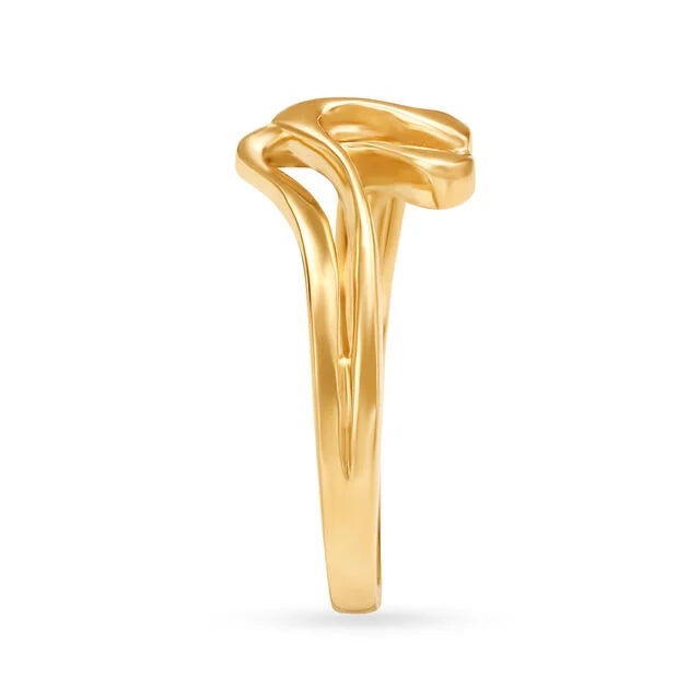 Sublime Brushstroke Pattern Gold Ring