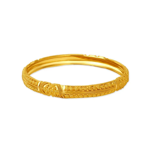 Intricate Charm Gold Bangles