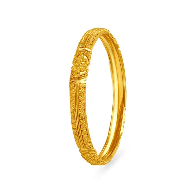 Intricate Charm Gold Bangles