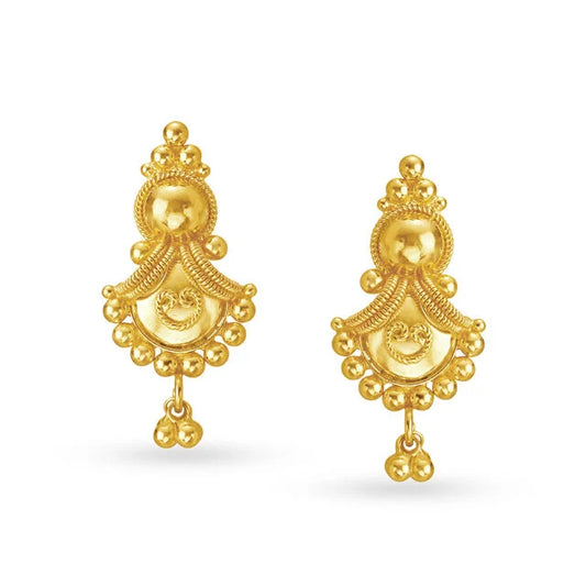 Traditional Fancy Graceful Gold Drop Earrings