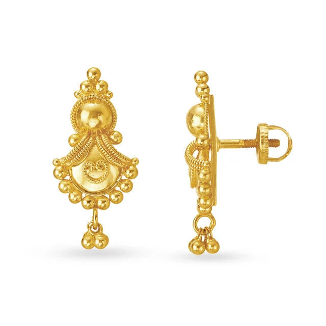 Traditional Fancy Graceful Gold Drop Earrings