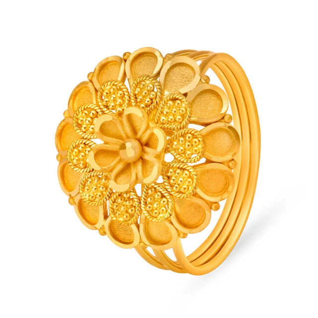 Heavenly Floral Gold Finger Ring