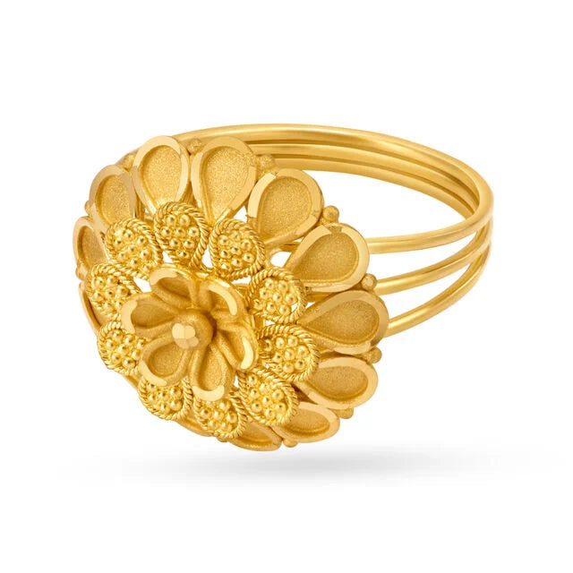 Heavenly Floral Gold Finger Ring