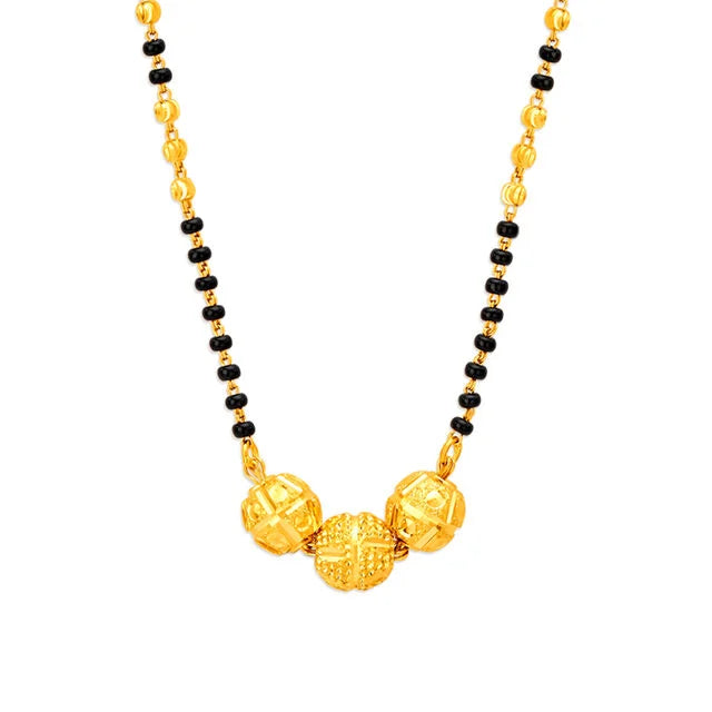 Carved Sphere Gold Mangalsutra