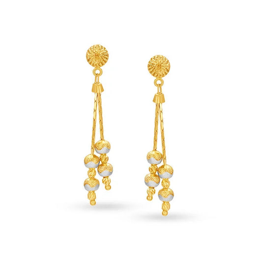 Majestic Cascade Gold Drop Earrings