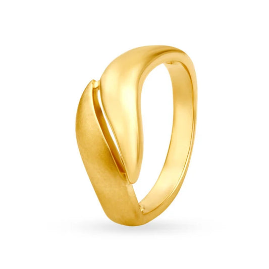 Minimal 22 Karat Yellow Gold Geometric Ring