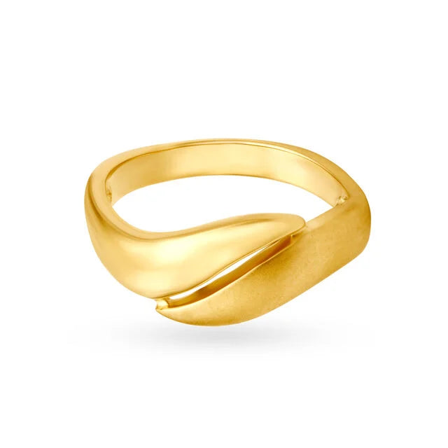 Minimal 22 Karat Yellow Gold Geometric Ring