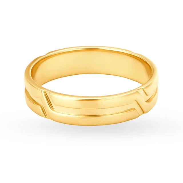 Impressive 22 Karat Yellow Gold Stacked Pattern Finger Ring