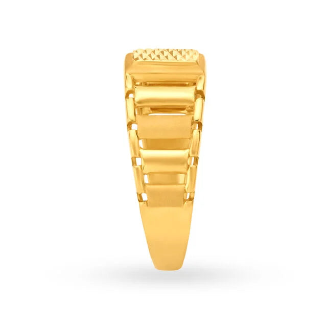 Stylish Gold Mesh Ring for Men