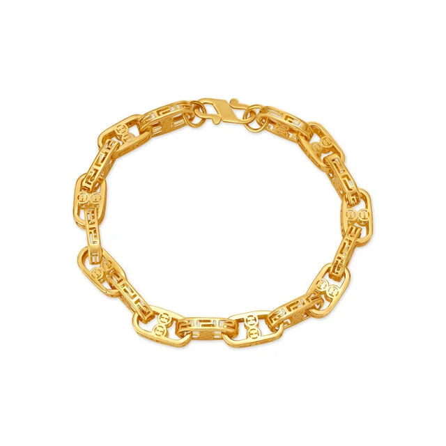 Stunning Carved Gold Bracelet For Men