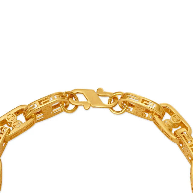 Stunning Carved Gold Bracelet For Men