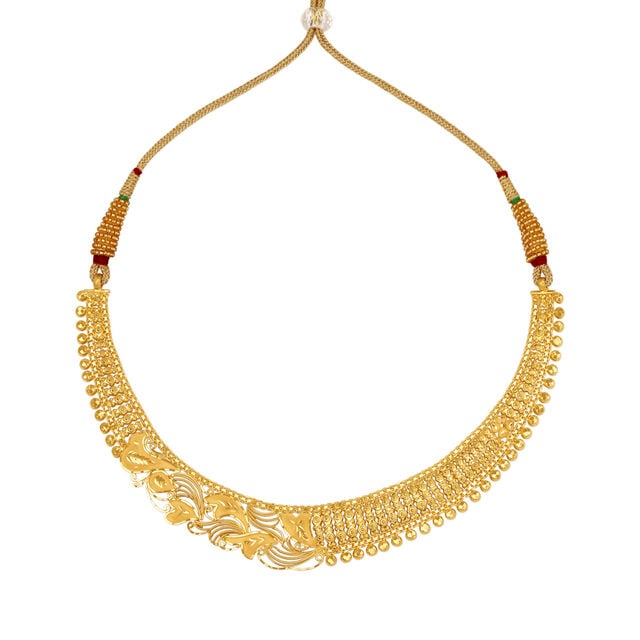 Graceful Yellow Gold Floral Necklace