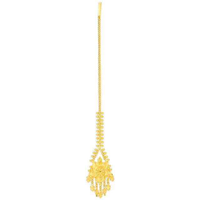 Ravishing 22 Karat Yellow Gold Flower Maang Tikka