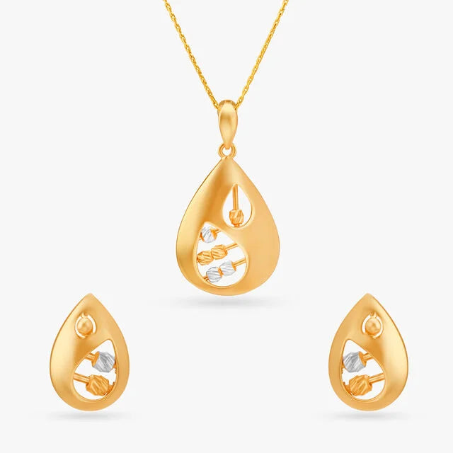 Abstract Pendant and Earrings Set