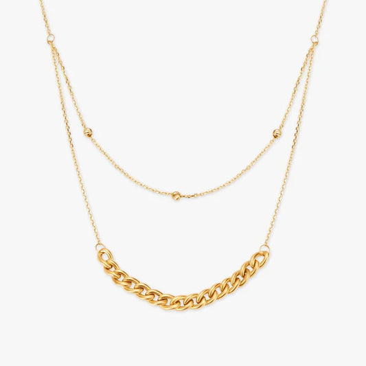 Radiant Layers Gold Necklace