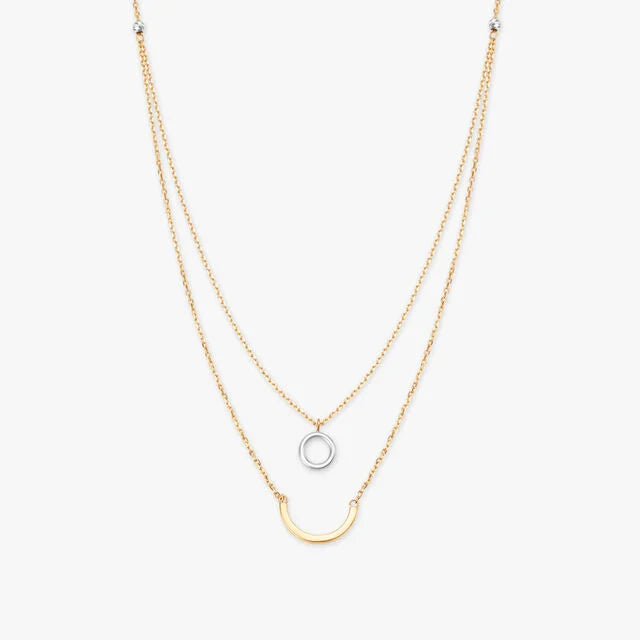 Dual Pendant Gold Necklace