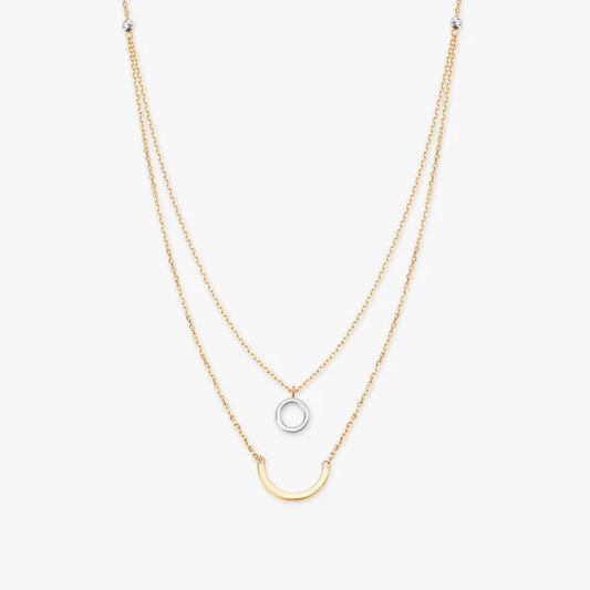 Dual Pendant Gold Necklace