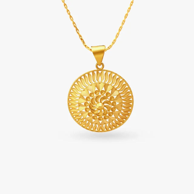 Radiant Gold Pendant and Earrings Set