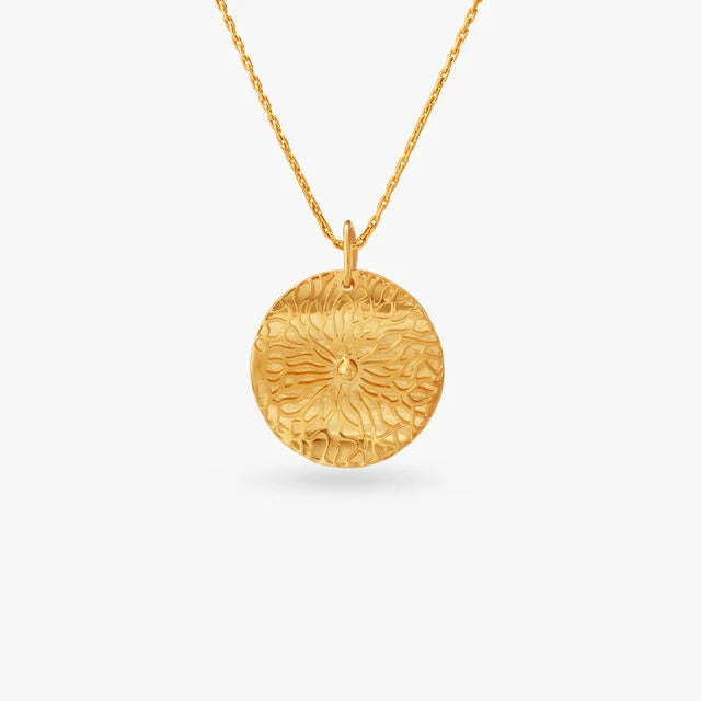 Radiant Circle Gold Pendant