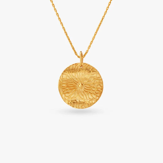 Radiant Circle Gold Pendant