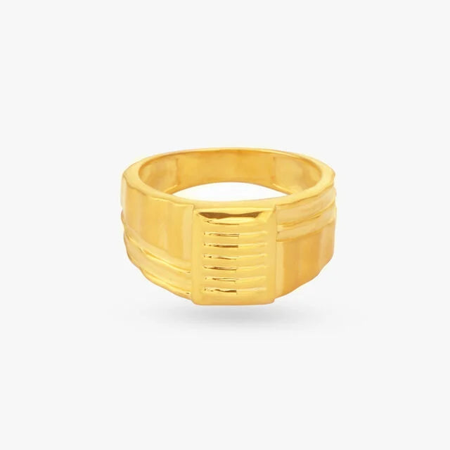 Segmented Gold Men's Finger Ring