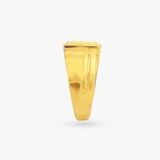 Segmented Gold Men's Finger Ring