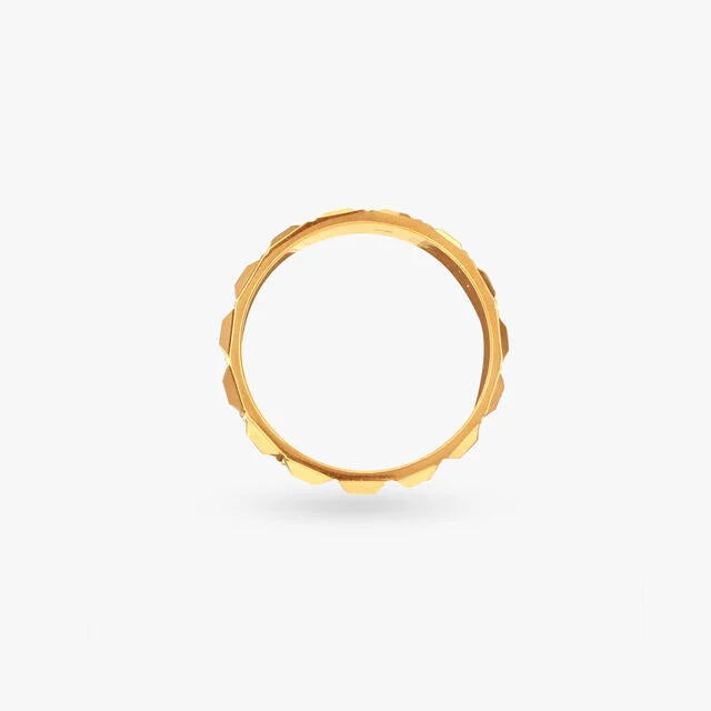 Sculpted Perfection Gold Finger Ring for Men