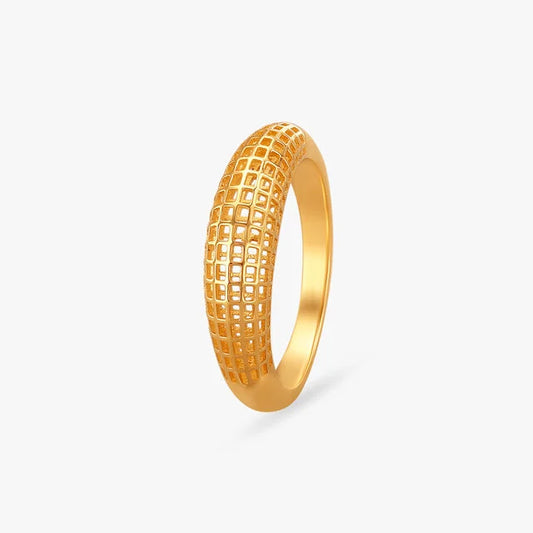 Lattice Luxe Gold Finger Ring