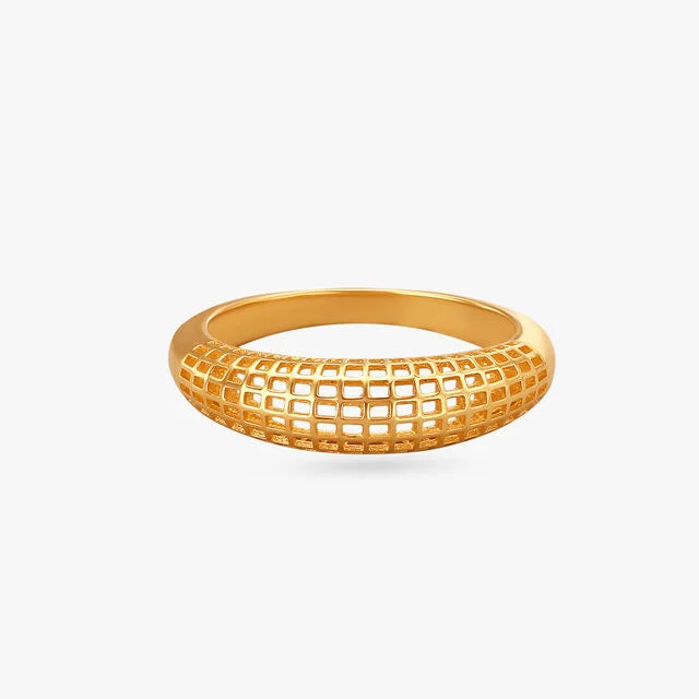 Lattice Luxe Gold Finger Ring