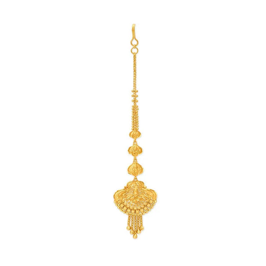 Intricate Luminous Gold Maang Tikka