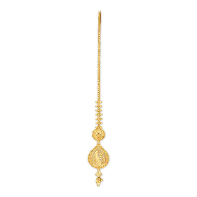 Gold Bead Maang Tikka