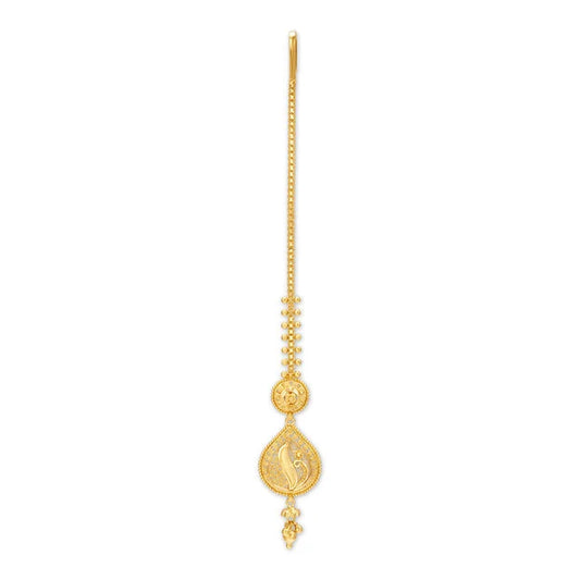 Gold Bead Maang Tikka